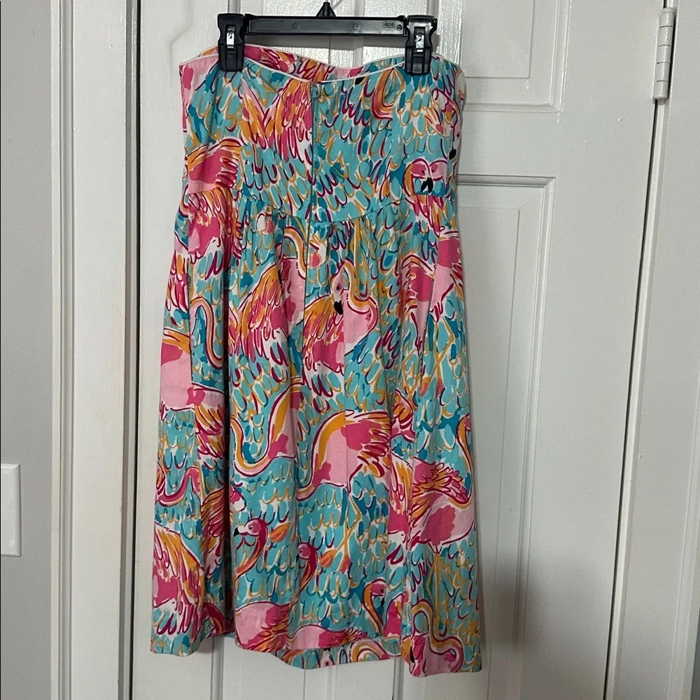 Lilly Pulitzer flamingo strapless dress size 4 - Picture 3 of 3